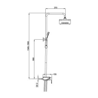 Душевая стойка Gappo G2496-19 оружейная сталь